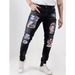 Men's Frosted Zipper Sports Jeans - Slim Fit Denim Pants With Unique Mona Lisa Wash (Greyish, S-XXXL)_mkmklike.com