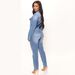 Women's Clothing washed fashionable long sleeved jumpsuit jeans_mkmklike.com