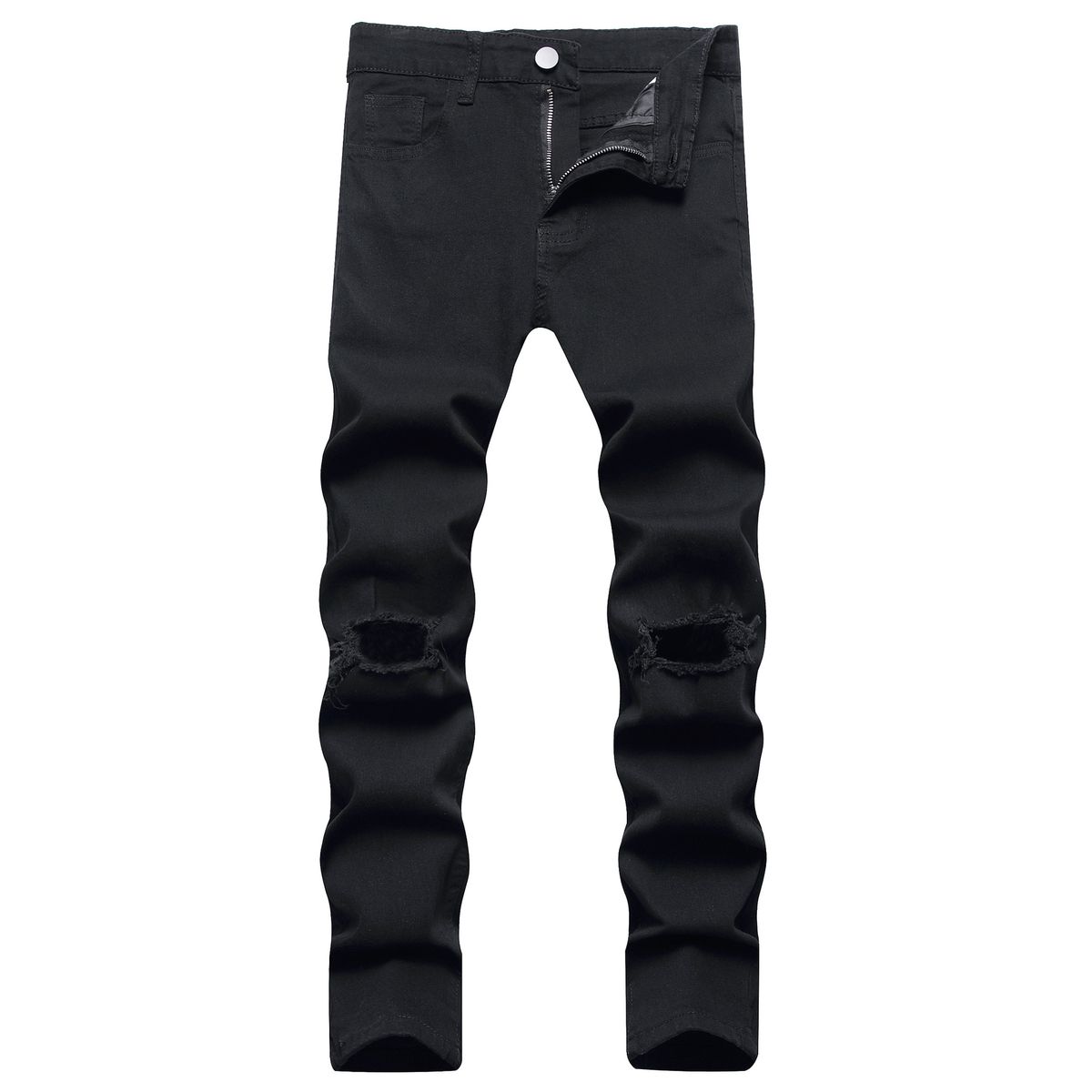 Men's Clothing Slim Fit, Casual, Ripped Knee Jeans_mkmklike.com