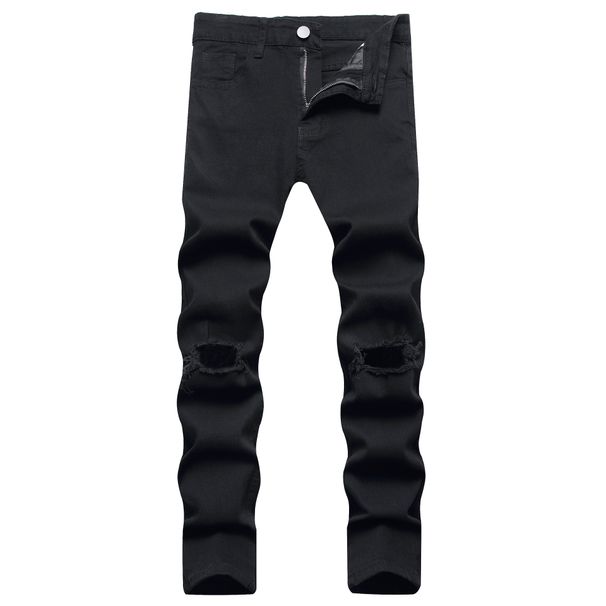 Men's Clothing Slim Fit, Casual, Ripped Knee Jeans_mkmklike.com