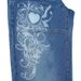 Women's Clothing Streetwear Distressed Print Jeans For Men & Women – Vintage Washed Denim Pants With Irregular Patterns, Mid-Rise Straight Leg_mkmklike.com