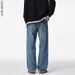 Clanfit Men's American Vintage Straight Leg Jeans – Cleanfit Washed Denim, Relaxed Fit, 100% Cotton (Sizes 28-38)_mkmklike.com