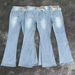 Men's Ice Wash Distressed Flared Jeans – High-Street Vintage Lightning Fade & Raw Hem (Trendy & Streetwear Staple)_mkmklike.com