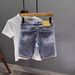 Summer Style Stretch Denim Shorts For Men Casual Loose Fit Five Point Pants Plus Size And Hong Kong Style_mkmklike.com