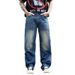 Men's Style Straight Leg Jeans Loose Fit Wide Leg Trendy Casual Trousers For Spring Autumn_mkmklike.com