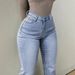 Women's High Waist Skinny Flared Jeans - Sexy Solid Color Denim Pants With Hip-Lifting Fit, Stretch Comfort For Everyday Wear_mkmklike.com