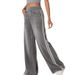 Vintage Washed Blue Side Stripe Jeans For Women - Y2K High Street Design, Loose Fit Wide Leg Trousers With Retro Style_mkmklike.com