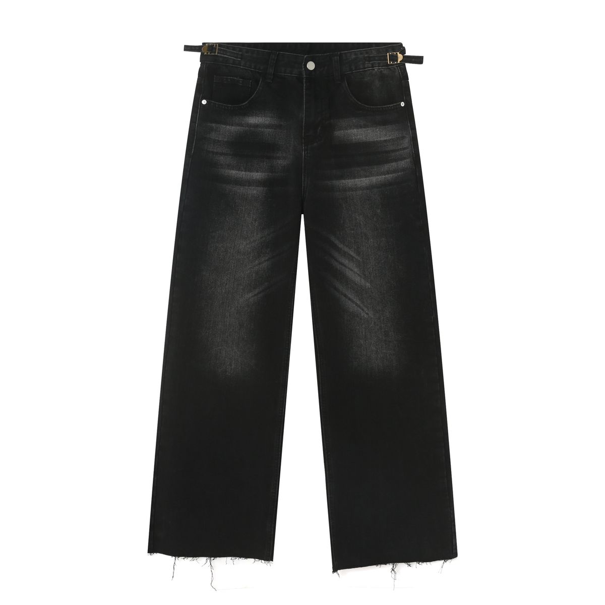 EF JEANS | 2023 Autumn And Winter New Retro Washed Drape Loose Jeans Men's Black Straight Wide-leg Pants_mkmklike.com