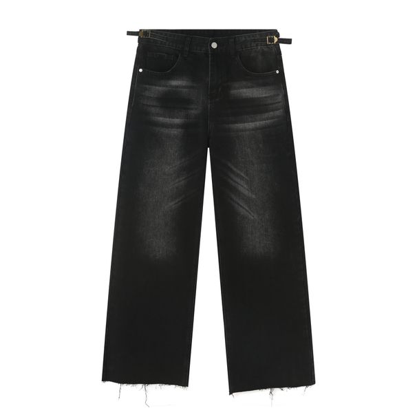 EF JEANS | 2023 Autumn And Winter New Retro Washed Drape Loose Jeans Men's Black Straight Wide-leg Pants_mkmklike.com