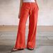 Women's Loose Fit High Waisted Stretch Jeans In Vibrant Orange-Red For Casual Street Style Versatile Styling Potential_mkmklike.com