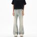 Men's Vintage Washed Denim Bell Bottom Trousers Slim Fit Retro Rock Style Stretch Jeans_mkmklike.com