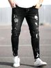 Men's Trendy Casual Ripped Stretch Jeans Washed Whiskered Slim Fit Trousers Wish Brand Standard Thickness_mkmklike.com