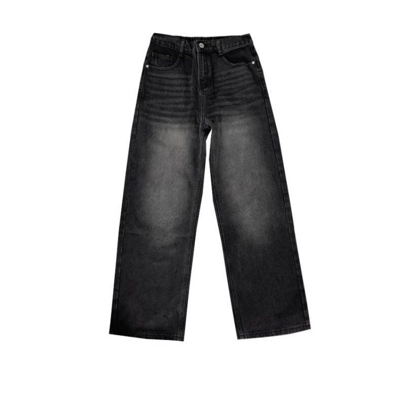 American-style Fashion Gray Niche Washed Wide-leg Jeans For Women 2026, Casual, Relaxed, Loose, Slimming, Trendy Long_mkmklike.com