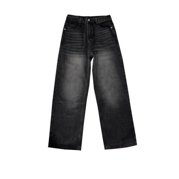 American-style Fashion Gray Niche Washed Wide-leg Jeans For Women 2026, Casual, Relaxed, Loose, Slimming, Trendy Long_mkmklike.com