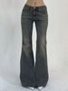 American Retro Low Waist Double Button Flared Pants Slim Fit Stretchy Autumn Winter Jeans For Women Regular_mkmklike.com