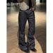 Men's Retro Flared Straight Leg Jeans High Street Style Spring Autumn Loose Fitting Versatile Curved Blade Long Pants_mkmklike.com