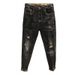 Men's Clothing Autumn Skinny Jeans Men's Black Nine Point Pants Ripped Patches Retro Trendy Men's Pants Casual Ins_mkmklike.com
