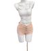 Women's High Waist Slimming Denim Shorts Pink Single Breasted Slim Straight Leg Hot Pants Versatile Spring Summer Hot Girl Style_mkmklike.com