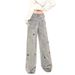 Men's Clothing Playful Puppy Embroidered High Waist Straight Leg Jeans For Women - Loose Fit Wide Leg Pants With Stretchy Comfort (Blue/Black)_mkmklike.com