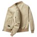 Men's Bomber Jacket Baseball Collar Casual Spring Autumn Zipper Coat Multi-Pocket Workwear Top Cross-Border Trend_mkmklike.com