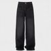 Men's Clothing Retro Washed Drape Loose Export Jeans Vintage Washed Loose Fit Oversized Denim Jeans - Black Straight Leg Wide Pants For Men & Women_mkmklike.com