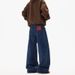 Retro Blue Narrow Wide-leg Jeans Men's Autumn 2026 New High-waisted Loose Straight-leg Pants Mopping Pants_mkmklike.com