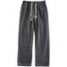 Men's Retro Wide Leg Casual Pants - Loose Fit Straight Leg Trousers For Spring Autumn Summer - Black & Blue Cotton Comfort_mkmklike.com