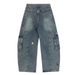 Punk Washed Oversized Scimitar Jeans For Men Trendy Niche Deconstructed Design Multi-Pocket Cargo Pants_mkmklike.com