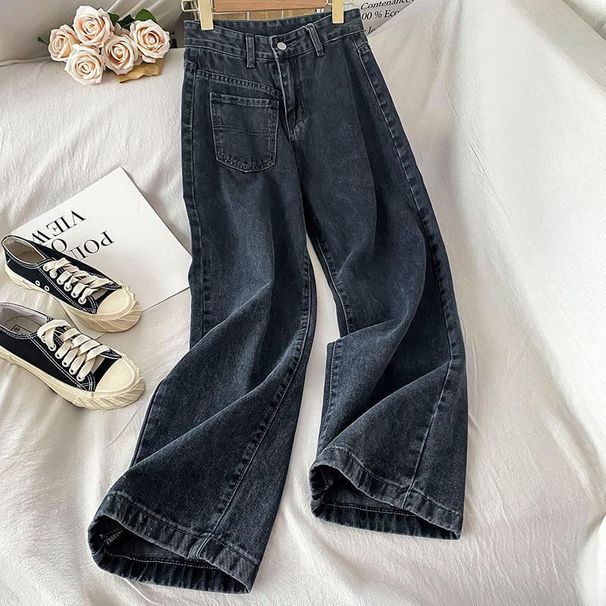 Women's Clothing Slim Straight High Waist Jeans For Women Niche Design Loose And Thin Hong Kong Style Spring And Autumn_mkmklike.com