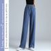 Women's High-Waisted Tencel Denim Jeans Summer Loose Fit Straight Leg Slimming Petite Wide Leg Ice Silk Pants_mkmklike.com