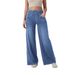2025 New European And American High-Waisted Loose Zipper Wide-Leg Pants Slim-Fit Slimming Women's Denim Trousers_mkmklike.com