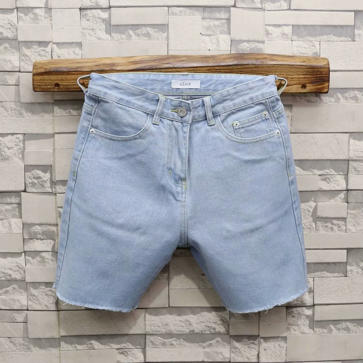 Men's Distressed Denim Shorts, Korean Style Ripped Casual Five-Pocket Cargo Shorts With Edgy Destroyed Details, Summer Streetwear Fashion_mkmklike.com