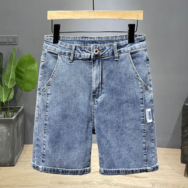 Men's Clothing Summer Fashion Denim 5 Point Shorts Ins Style Fashion Straight Tube Ripped Shorts_mkmklike.com