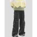 Men's Straight Leg Loose Fit Cargo Jeans Multi Pocket High Street Style Trendy Cool Design Long Pants_mkmklike.com