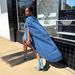 Women's Fashion Loose Cape Shirt LD2458 European American Style Button down Batwing Swallowtail Denim Jacket Short Front Long Back_mkmklike.com