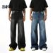 EF JEANS | 2025 Spring New American Washed Lightning Pattern Retro Straight Wide Leg Jeans Loose_mkmklike.com