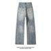 American Retro Washed Gradient Straight-leg Jeans Men, Autumn And Winter, Plus Size, Extended Length For Tall_mkmklike.com