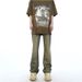 Nordmann Mud Yellow Ripped Jeans Men 2025 New High Street Retro Long American Style Straight Loose Casual Pants_mkmklike.com