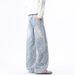 Men’s Colorful Checkered Straight-Leg Jeans – Retro Vibe Stretch Denim Pants For Casual & Streetwear (Blue, Sizes S- To 3XL)_mkmklike.com