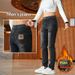 Pulse 2025 Men's New Slim Fit Stretch Straight Embroidered Soft Fleece Jeans_mkmklike.com