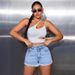 In Stock-15333 Cross-border Foreign Trade Women's Clothing European And American High-waisted Straight Slim-fit_mkmklike.com