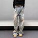 Vintage Washed Distressed Wide-Leg Jeans – 90s Retro Straight Fit Denim Pants For Men (Light Blue)_mkmklike.com