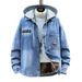 Men's Winter Fleece Lined Hooded Denim Jacket Casual Loose Fit American Trendy For Teenagers And Students Cool Style_mkmklike.com