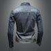 Men's Clothes Individual Stand-up Collar Motorcycle Denim Jacket For Men Vintage Embossed Craft Jeans_mkmklike.com
