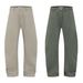 Men's Clothing Distressed Retro Trousers For Men And Women Loose Solid Color Cotton Machete Casual Pants_mkmklike.com