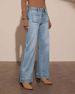 K High Waisted Jeans, Women's New Style, Slim And Wide Leg Retro Temperament Straight Leg Pants_mkmklike.com