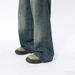 Men's Korean Vintage Blue Jeans – Distressed Washed Wide Leg Denim Pants, Relaxed Fit Straight Trousers With Bleached Details, High Waist Streetwear_mkmklike.com