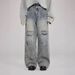 Men's Clothing Retro Ripped Jeans Straight Leg Pants For Men And Women Loose Wide Leg Long Trousers Spring Autumn Style Summer Floor Length_mkmklike.com