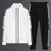 Men's Clothing sports suit men's spring and autumn sweatshirt outdoor running leisure two piece suit loose trend plus size jacket_mkmklike.com