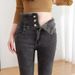 2025 Women's Slim-Fit Jeans, Thickened Fleece-Lined, New High-Waisted Slimming Skinny Pencil Pants For Spring And_mkmklike.com